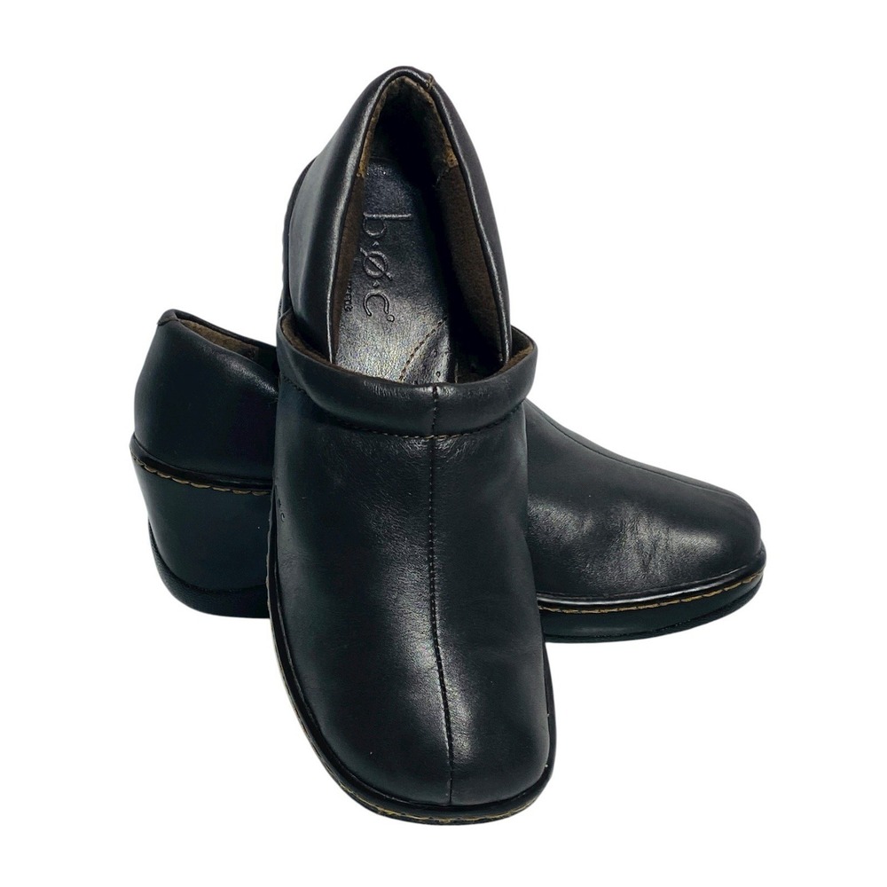BOC Born Concept Women's Brown Leather Slip-on Clog Bootie Shoes Size 7.5 M/W